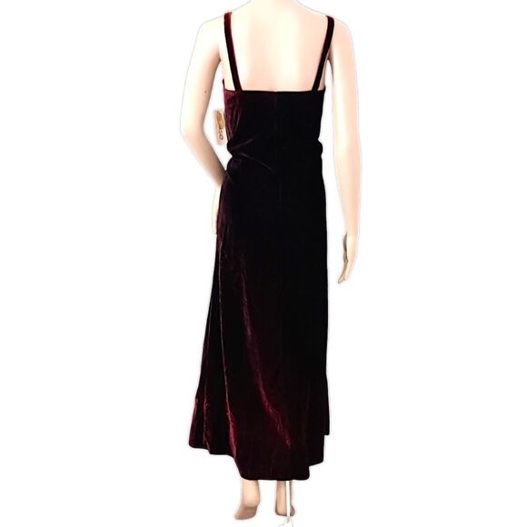 Vtg Anise Velvet Maxi Dress M Dark Red Romantic Fairy Grunge Witchy Whimsigoth - Picture 6 of 16